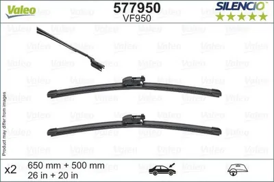 Zdjęcie produktu dla Pióro Wycieraczki Silencio Flat Blade Bmw X3,X4, Jaguar E-Pace 08.17- Przód Komplet
