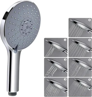 Obrázek produktu pro Sprchová hlavice ruční sprchy 152 mm chromově šedá 7 režimů proudu