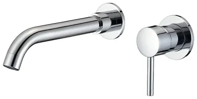 Waschtischarmatur Einloch, Chrom, Auslauf 21 cm, Messing