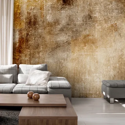 Produktbild von Vlies Fototapete Betonoptik 400x280 cm Tapeten Wandtapete XXL SteinWand Abstrakt Struktur braun gold f-A-10040-a-a