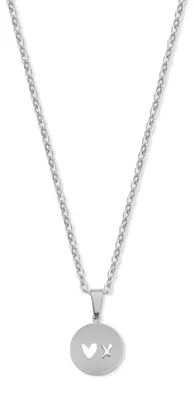 Produktbild von CO88 Collection 8CN-26451 Stahlkette mit Anhänger – Herz und Kreuz – 15 mm – 40+5 cm – Ankerglieder – 1,5 mm – Geschenk für sie – Stahl – Silberfarben