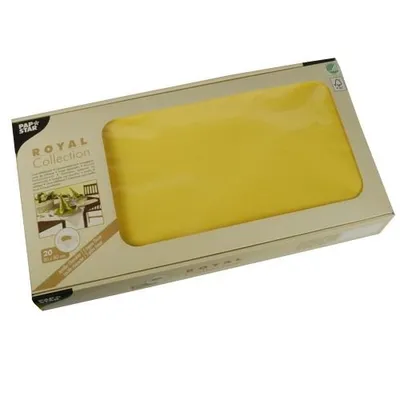 Produktbild von 100 Tissue Mitteldecken gelb "ROYAL Collection" 80 x 80 cm stoffähnlich Einwegmitteldecken