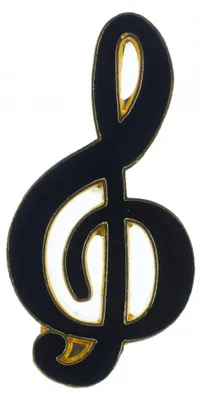 Produktbild von Violinschlüssel Notenschlüssel Brosche Miniblings Pin Anstecker Noten schwarz gold