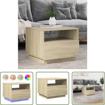 Obrázek produktu pro The Living Store Konferenční stolek s LED světly Sonoma dub 50x49x40 cm