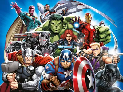 Obrázek produktu pro Sanders & Sanders The Avengers Modrá, zelená a červená tapeta - 601036 - 3,6 x 2,7 m