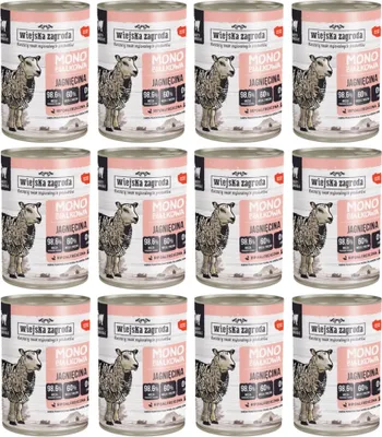 Produktbild von Wiejska Zagroda Nassfutter für Katzen Monoprotein Lamm 12x400g