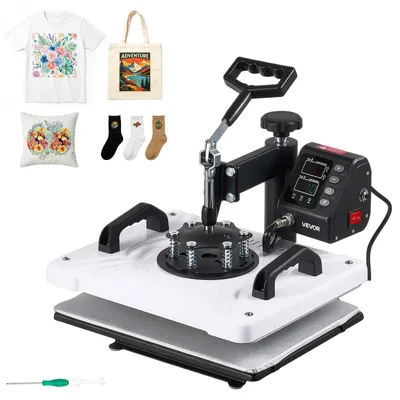 Produktbild von VEVOR Transferpresse 29x38cm Sublimationmaschine 900W Textilpresse, Schwenkarm Schnelles & Gleichmäßiges Aufheizen Zeit- & Temperaturregelung T-Shirts Stoffbeutel Kissenbezüge Socken