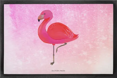 Produktbild von Mr. & Mrs. Panda Schmutzfangteppich Flamingo Classic 50 x 75 cm - Aquarell Pink - Geschenk, Fußabstreifer, Prächtig, fußmatte, Freundin, Stolz, Ich, Schuhabstreifer