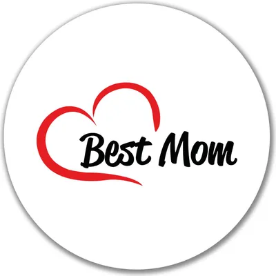 Produktbild von Huuraa Aufkleber Best Mom Heart 10cm rund Sticker Geschenkidee