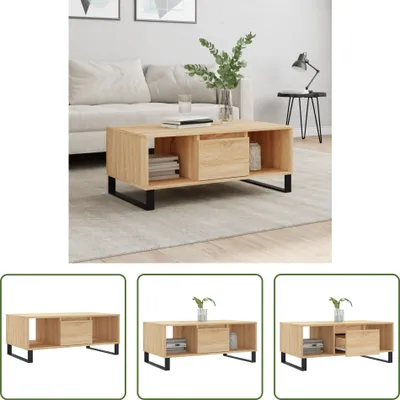 Produktbild von The Living Store Couchtisch Sonoma-Eiche 90x50x36,5 cm Holzwerkstoff