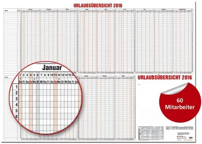 Produktbild von 2026 Güss Urlaubsübersicht A0 60 Mitarbeiter
