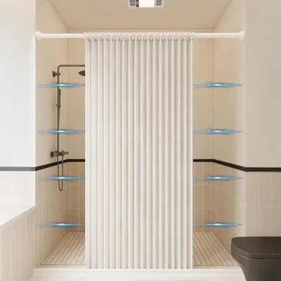 Immagine prodotto di Tenda da doccia, 119x201 cm, beige, in poliestere, impermeabile, per doccia