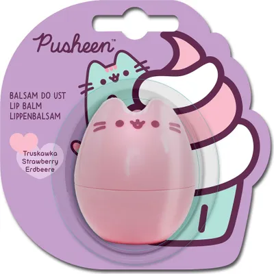Produktbild von Pusheen Lippenbalsam 3D Erdbeere, 4 g - Feuchtigkeitsspendende Lippenpflege für samtweiche Lippen