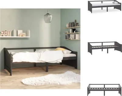 Produktbild von vidaXL Tagesbett 3-Sitzer Dunkelgrau Massivholz Kiefer 90x200 cm -  Betten & Bettgestelle