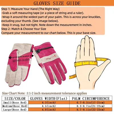 Imagen del producto de Guantes de jardinería de cuero, resistentes a pinchazos, talla L, con forro de algodón, para trabajos de jardinería