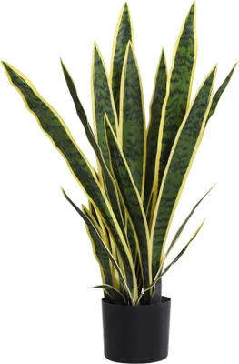 Produktbild von Künstliche Schlangenpflanze groß 77 cm Kunstpflanze im Topf für Wohnzimmer Geschenk