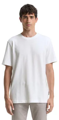 Produktbild von TOM TAILOR Herren Klassisches T-Shirt mit Piqué-Struktur, White, S