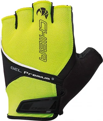 Produktbild von CHIBA Gel Premium - Radhandschuhe kurzfinger neongelb S, atmungsaktiv mit Gel....