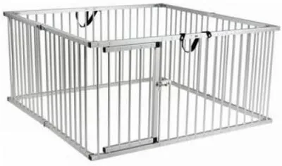 Imagen del producto de Jaula para cachorros de aluminio, plegable, para uso interior y exterior. Jaula para perros, dimensiones: 8 x 76 x 63 cm (alto)