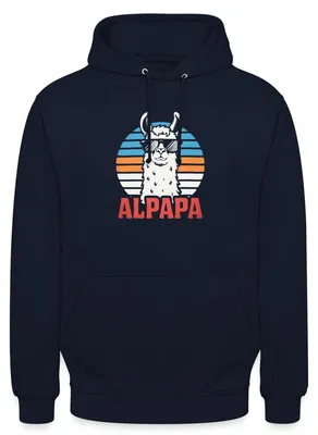 Produktbild von Spreadshirt Alpapa Cooles Alpaka Dad Uni Hoodie, M, Navy