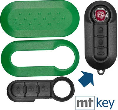 Produktbild von Auto Schlüssel Set Schale Cover Grün + Tastenfeld kompatibel mit FIAT 500 Punto Doblo