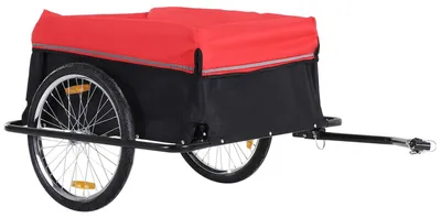 Produktbild von Lastenanhänger Transportanhänger Lasten-Fahrradanhänger Schwarz+Rot