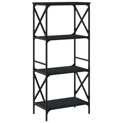 Obrázek produktu pro Knihovna se 4 policemi černá 59 x 35 x 132 cm kompozitní dřevo