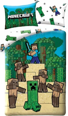 Obrázek produktu pro Povlak na přikrývku Minecraft Fight- 140 x 200 cm - bavlna