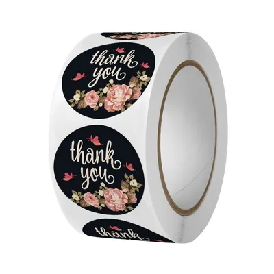 Produktbild von 500 selbstklebende Dankeschön-Aufkleber auf Band, Durchmesser 25 mm, Papiermaterial