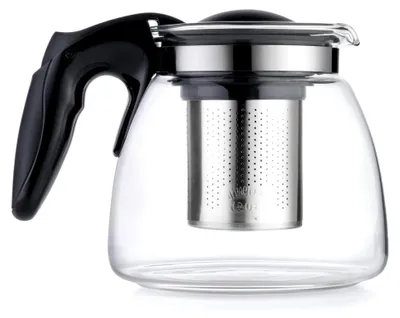 Produktbild von Glas-Teekanne mit Sieb, Hitzebeständig, Edelstahlfilter, Überhitzungsschutz, Ideal für Lose Tees (900ml)