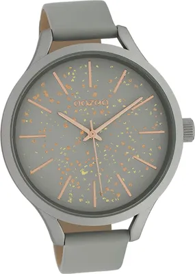 Produktbild von Oozoo Leder Damen Uhr C10088 Analog Quarzuhr Armband grau Timepieces D2UOC10088