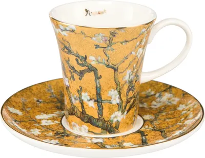 Obrázok produktu pre Goebel Van Gogh Espresso šálek s podšálkem Mandlový strom zlatý