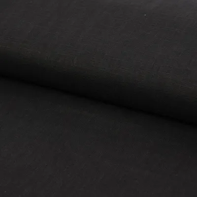 Produktbild von Leinenstoff Meterware mit Baumwolle vorgewaschen schwarz 1,40m