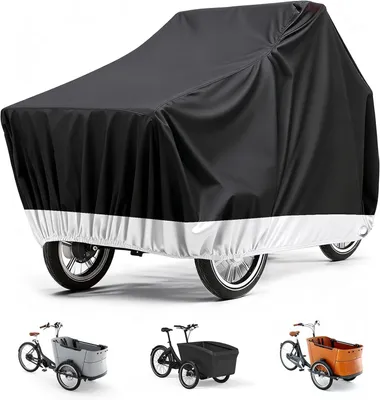 Immagine prodotto di Garage per biciclette cargo, realizzata in tessuto 420D, impermeabile, con cuciture interne saldate, adatta per l'uso esterno