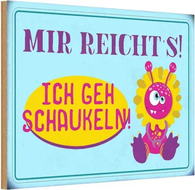 Produktbild von vianmo Holzschild 20x30 cm mir reicht`s ich geh schaukeln Spruch Zitat