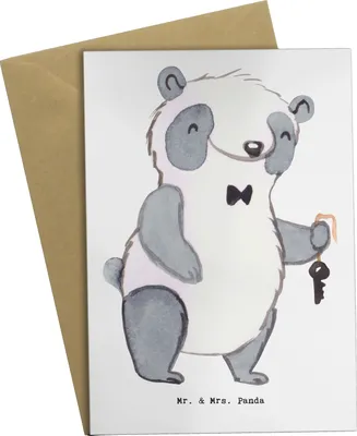 Produktbild von Mr. & Mrs. Panda Grußkarte Vermieter Herz - Weiß - Geschenk, Grußkarten, glückwunschkarten, osterkarten, weihnachtskarten, dankeskarten, einladungskarten