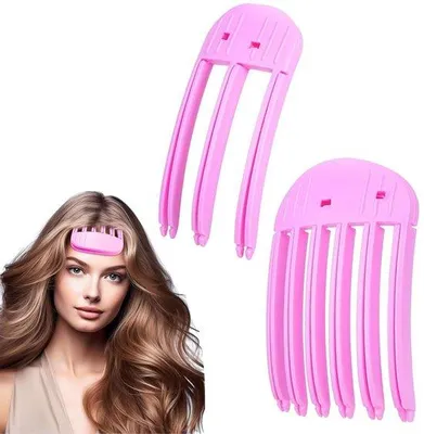 Image de Barrettes volumineuses pour frange et chignon, roses, lot de 2
