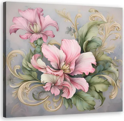Produktbild von Leinwandbild Blume Shabby Chic 30x30 Feeby Rosa bild für die wand bereit zum aufhängen