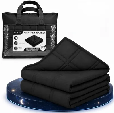 Obrázok produktu pre Závažná prikrývka, 7 kg, 150 x 200 cm, čierna, určená na relaxáciu