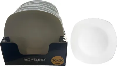 A collage showing a box of plates and a single plate.