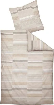 Produktbild von Mako-Satin-Bettwäsche - Beige - Braun - 135 x 200 cm - Baumwolle - mit Reißverschluss