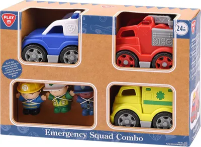 Produktbild von Play Rettungsfahrzeuge Spielset mit Figuren - Spielzeugset 6-teilig