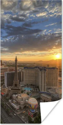 Produktbild von MuchoWow® Poster Sonnenaufgang - Las Vegas - Stadt 40x80 cm - Dekoration