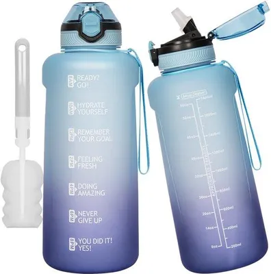 Productafbeelding van BPA-vrije Tritan Drinkfles 2 Liter met Tijdmarkering