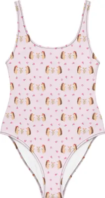 Produktbild von Mr. & Mrs. Panda Badeanzug Igel Seilhüpfen Größe M - Rosa - Geschenk, Badebekleidung, Maus, Seilspringen, Kindergarten, Schwimmanzug, Lustige Sprüche, Bademode, Kinder