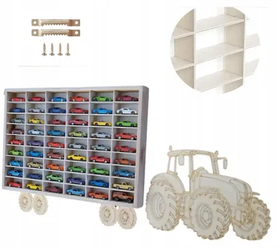 Zdjęcie produktu dla Półka na resoraki autka samochodziki TRAKTOR 54 sklejka premium złożona1:64