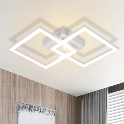 Image de ZMH Plafonnier LED Plafonnier cuisine Moderne Lampe de cuisine 24W 4000K Lampe de salon Design Lampe de couloir Blanc neutre Lampe de chambre à coucher Eclairage de couloir Plafonnier blanc pour chambre d'enfant Chambre à coucher