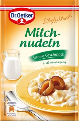 Obrázek produktu pro Dr. Oetker mléčné nudle s vanilkovou příchutí (sáček 116 g)