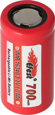 Zdjęcie produktu dla Efest IMR16340 700mAh 3.7V z biegunem dodatnim płaska bateria litowo-jonowa 33.80x16.6mm uwaga