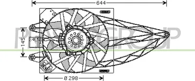 Produktbild von PRASCO FT122F003 Lüfter Motorkühlung Kühlerlüfter für FIAT PANDA (169) Wasserkühler
